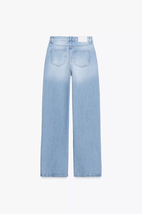 Прямі світлі блакитні джинси джинсы прямые zara straight 38 40 M L
