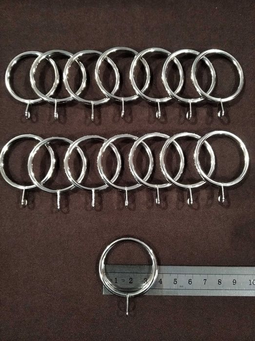 Argolas cromadas + ganchos para cortinas