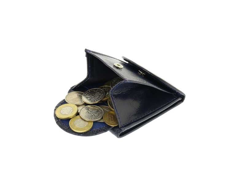 Mały męski portfel skórzany bilonówka banknotówka slim granat