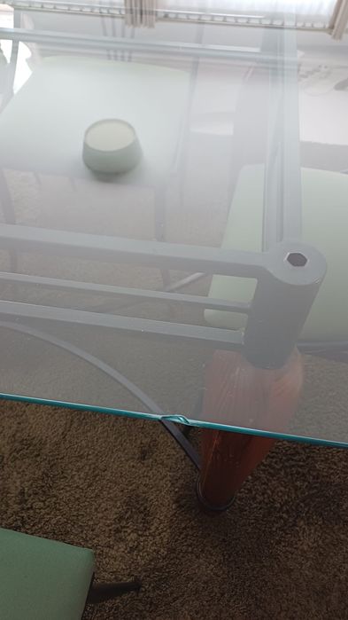 Mesa de Ferro com tampo de Vidro