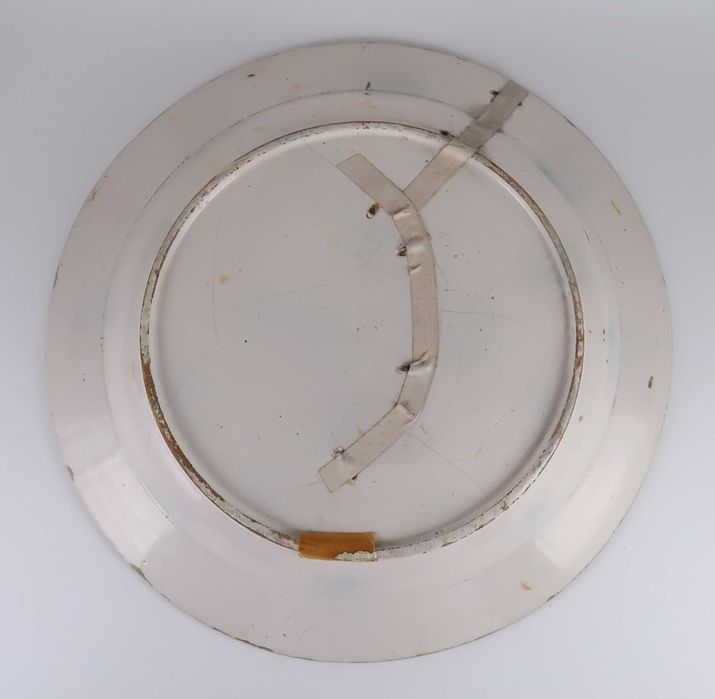 Prato Grande Séc. XIX - Faiança da Bandeira / Fervença - 34.5 cm