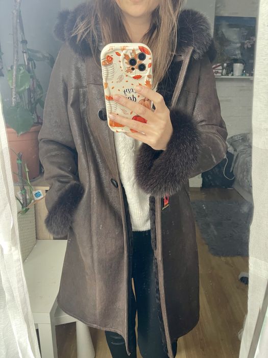 Naturalny kożuch 38/40 nowy z metką natural shearling coat