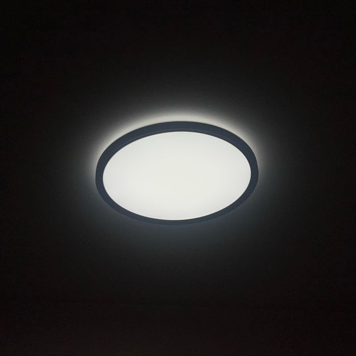 2 Plafony LED z pilotami czarne SLIM