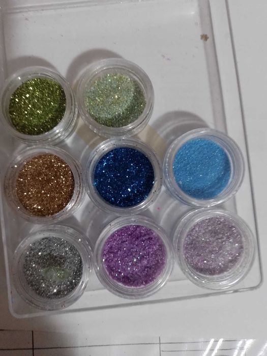 Nail art unhas, conj potes de purpurinas várias cores