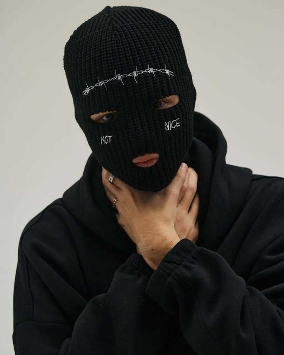 Балаклава шапка маска флисовая в рубчик мужская женская Venom