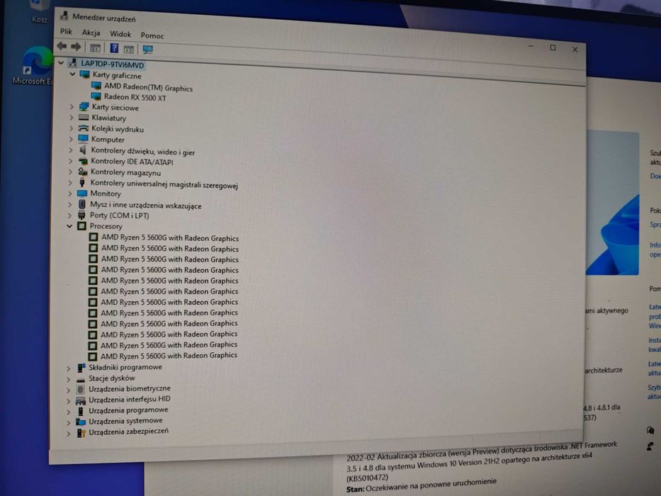 Komputer Ryzen 5 5500g MSI B450 32gb ram SSD M.2 512GB, RX5500XT 8gb