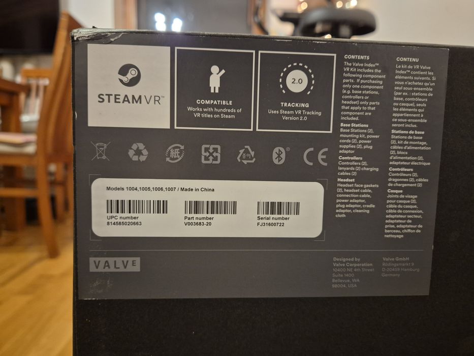 Valve Index – komplet, stan bdb+ – użyte < 10 h