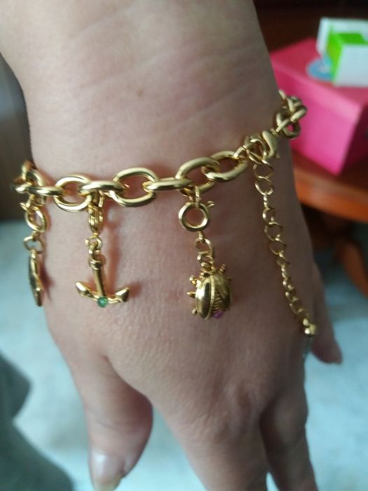 Pulseira da sorte c/bãnho de ouro
