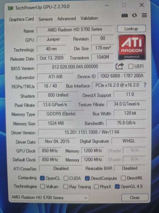 Відеокарта AMD Radeon HD 5770 1GB GDDR5 (128-bit)