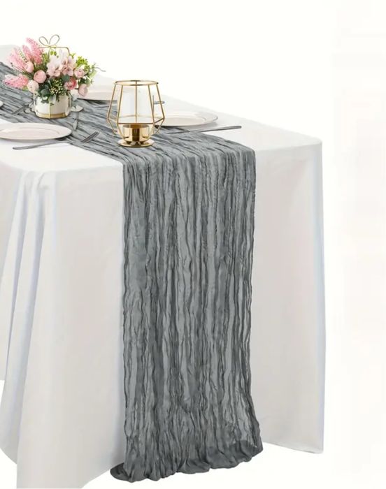 Сірий ранер на стіл для декору тканина 4 метра на 90 см