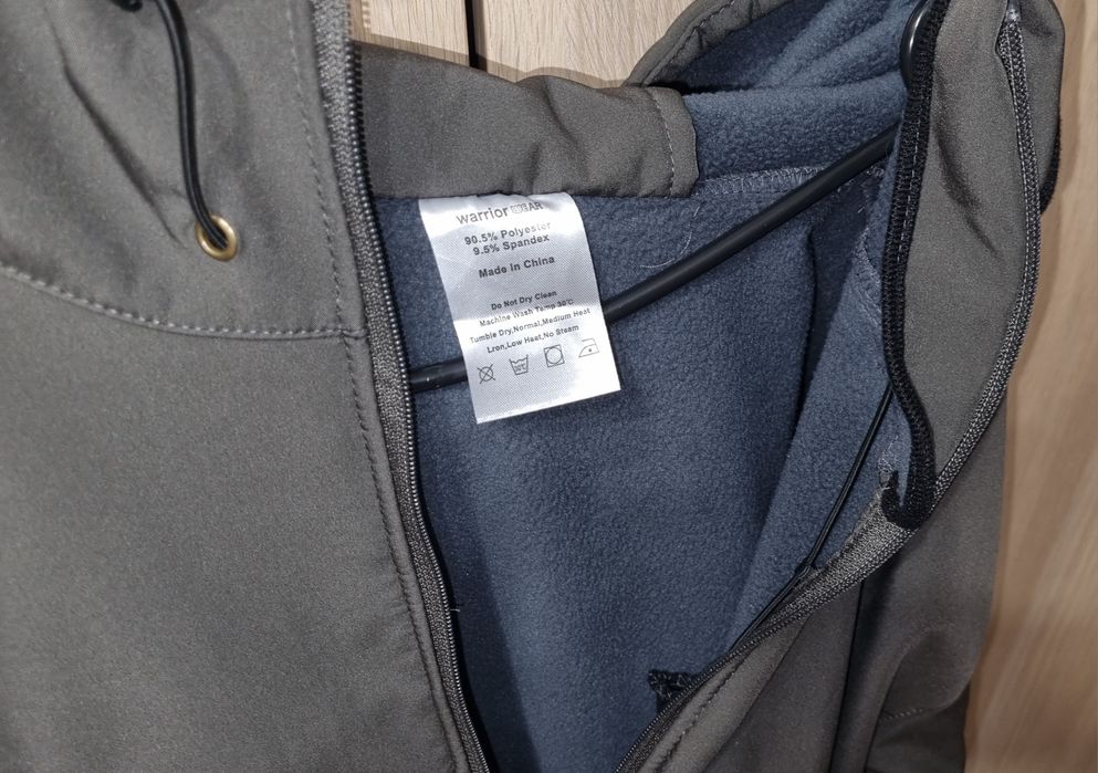 Kurtka taktyczna z kapturem, szara, grey, M