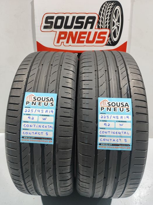 2 pneus semi novos 225-45R19 Continental - Oferta dos portes