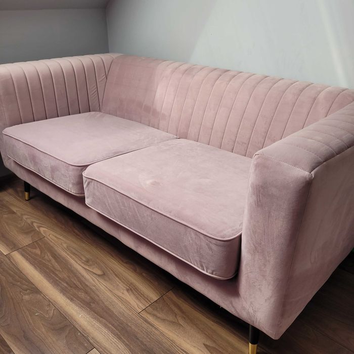 Sofa welurowa dwuosobowa/bez funkcji spania