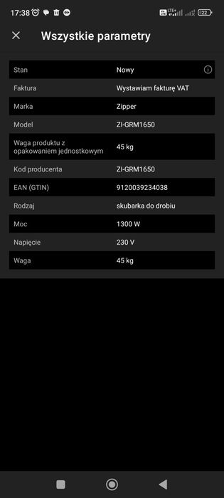 Bębnowa skubarka drobiu ZIPPER ZI-GRM 1650