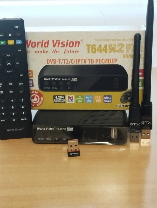 Цифровая приставка Т2 тюнер WorldVision T644 м2/м3 YouTube+Megogo+IPTV