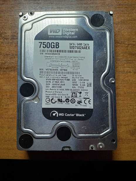 Жесткий диск  Western Digital HDD Black  3.5 750GB WD7502AAEX