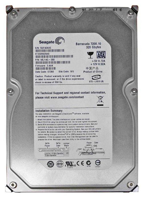 Б/В 205 Жорсткий диск HDD Seagate 320GB 7200rpm 16MB ST3320620AS 3.5"