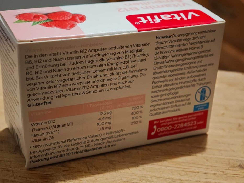 Wegańska Witamina B12 w ampułkach (różne smaki) – Vitafit 10 sztuk