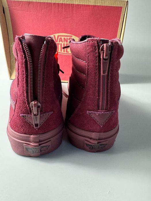Nowe sneakersy VANS SK8-Hi Reissue Zip bordowe 35