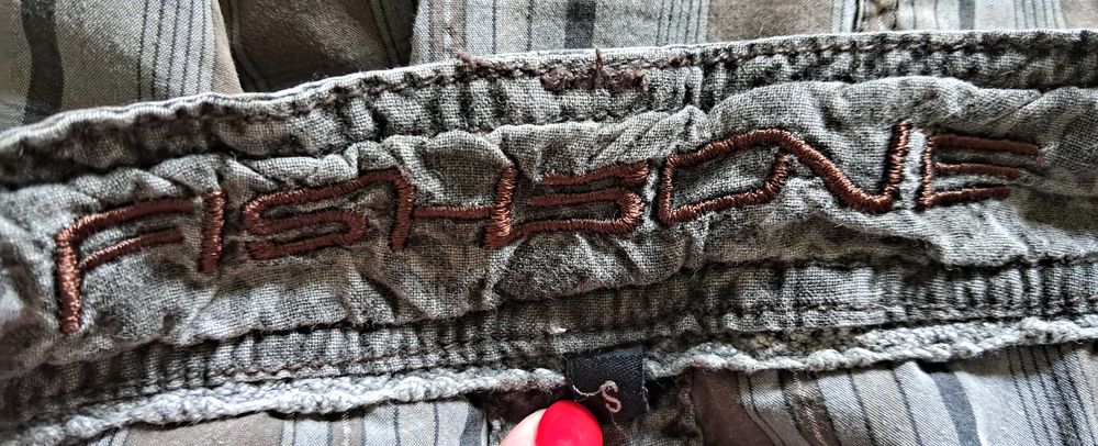 Bermudy szorty cargo luźne kratka S 36 bawełna cotton