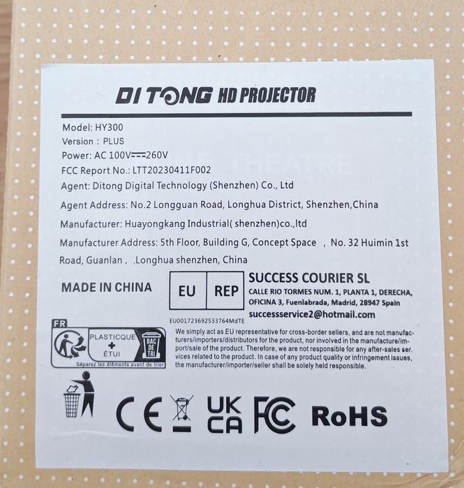 Projektor HY300 Plus, nowy, Android tv.