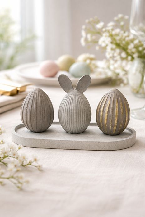 Betonowe jajka, dekoracja wielkanocna