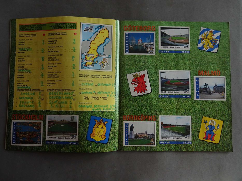 Caderneta de cromos de futebol completa EURO 92 - Panini