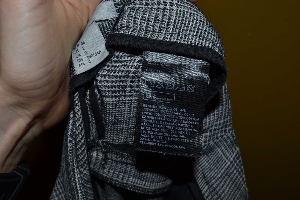 Spodnie krata kratka eleganckie w kratkę H&M XS 34 160/64A