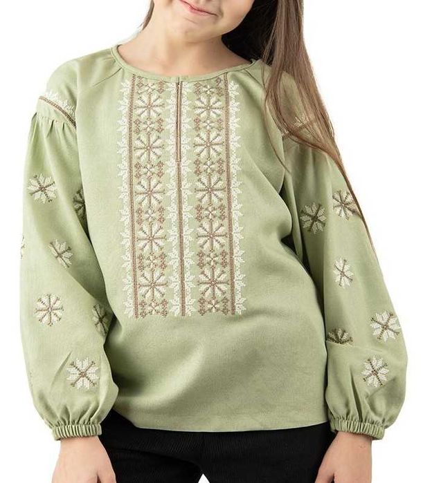 Дитяча вишиванка для дівчинки українська вишита блуза лляна