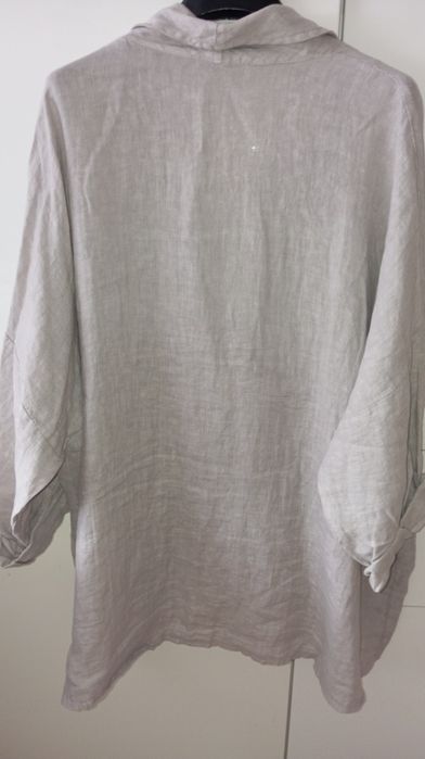 Włoski lniany garnitur  len oversize 46-48