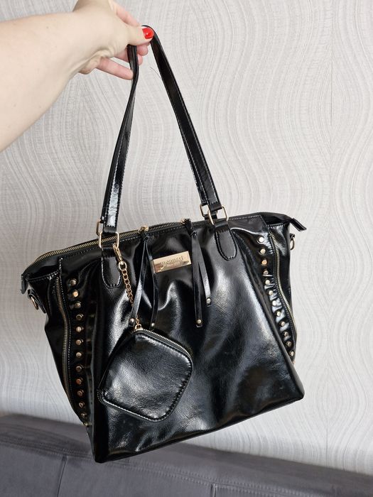 Torebka Shopper Monnari Czerń + Złoto . Jak nowa .Modna .Okazja