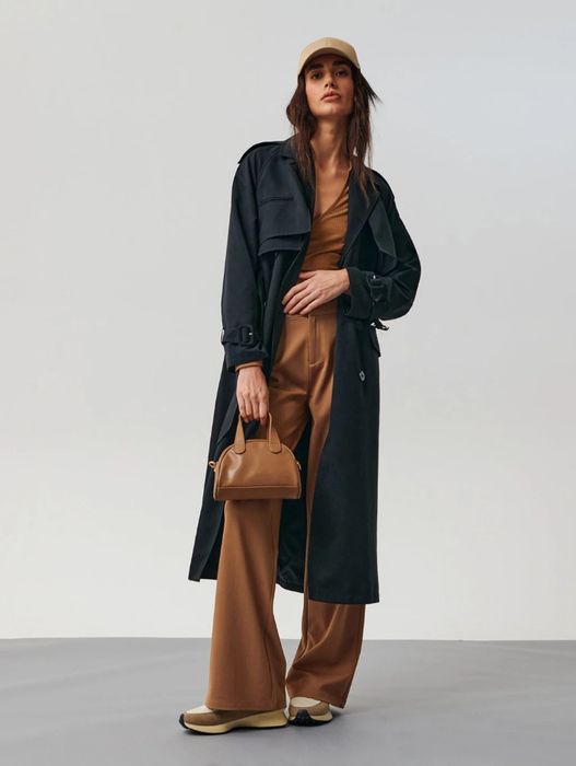 Жіночий чорний тренч пальто сінсей sinsay