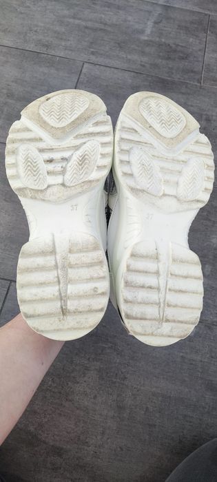 Sneakersy buty sportowe na platformie, rozmiar 37. Białe.