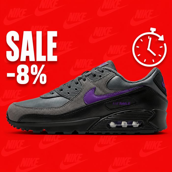 Остання! Розмір 42.5 - Кросівки Nike Air Max 90 (сіро-фіолетові)