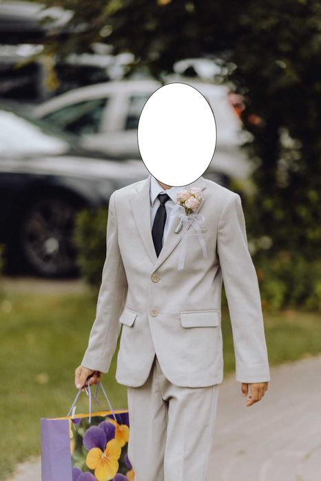 Garnitur chłopięcy Cool Club beżowo szary 140
