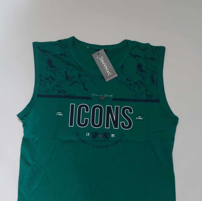 Bezrękawnik męski Koszulka bez rękawów bawełna DYNAMIC r. 3XL- 114 cm