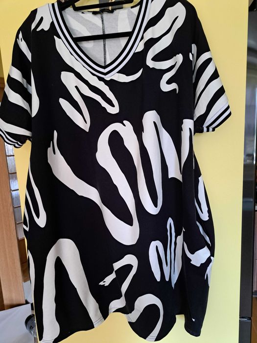 Sasha Ferrano luźna tunika/sukienka oversize DANA 54/56 czarna mazaje