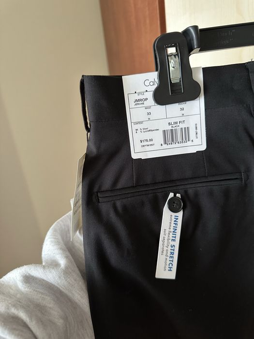 Чоловічі класичні брюки / штани, 33Wx32L, Calvin Klein, чорний колір