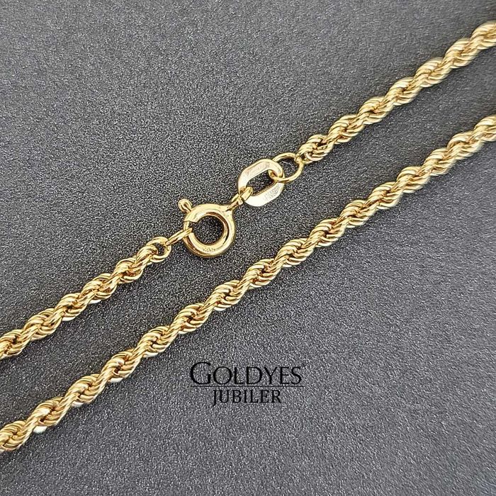 Złoty łańcuszek o splocie korda próby złota 585