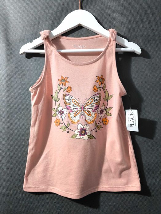 Bluzka na ramiączkach dla dziewczynki różowa bluzka na lato 7-8 lat