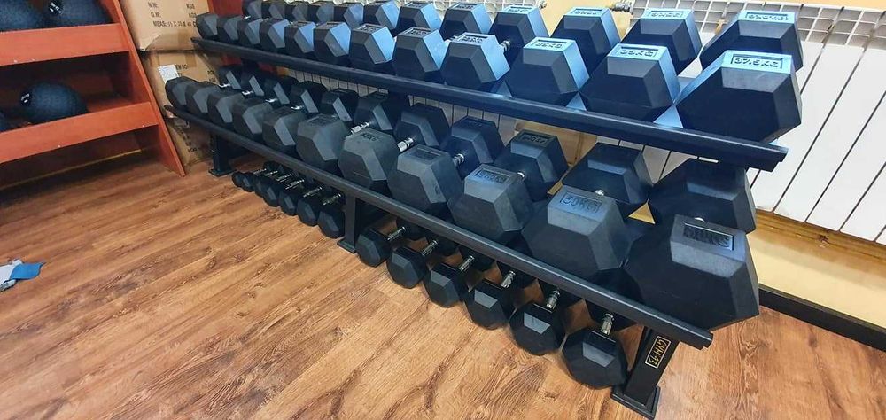 Stojak na hantle HEX dwa poziomy