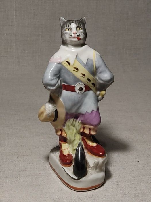 Статуэтка «КОТ В САПОГАХ» Ангарский з-д 1950-е СССР Оригинал РЕДКОСТЬ!