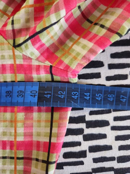 Sukienka mini TOPSHOP kratka neonowy róż bufki karo XS 34