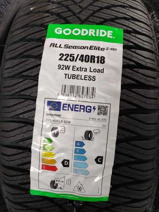 225/40R18 Goodride dwie nowe opony całoroczne 2024r