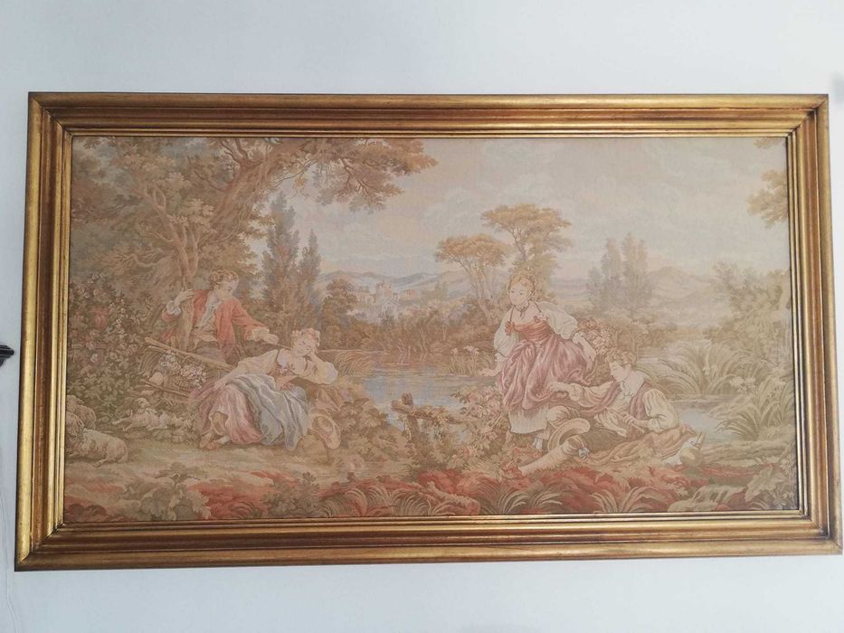 Quadro antigo Gobelin muito antigo em excelentes condições