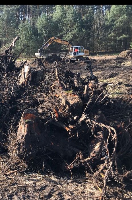 Usługi koparko-ładowarką,koparką kołową,ziemia,piach,wyburzenia