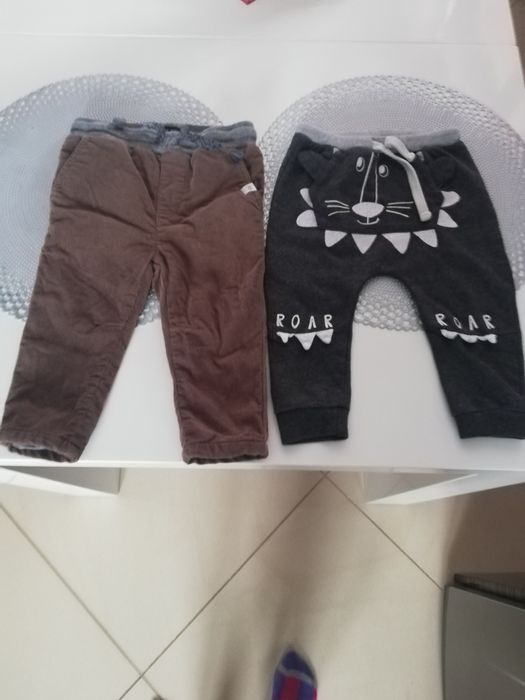 Spodnie dresy 2 pary rozmiar 80 stan idealny