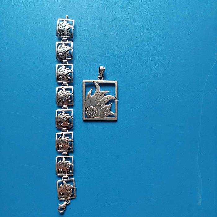 Bransoletka srebrna i wisior