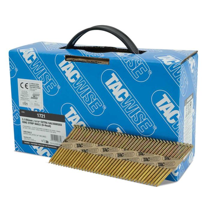 Pregos galvanizados TACWISE Inclinados 34º  cabeça D 3.1/65mm