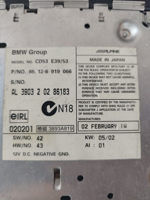 CD програвач BMW E39 E53